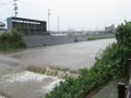 台風７号で増水した近くの川